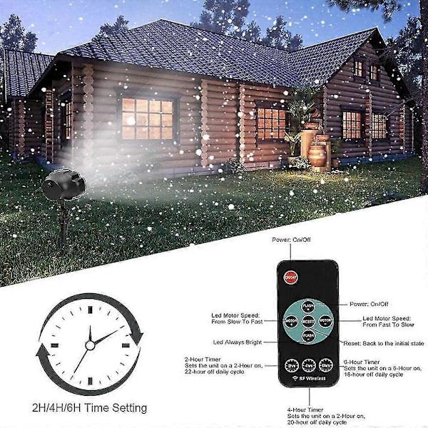 Julsnöfallsprojektorljus inomhus utomhus semester med fjärrkontroll vit snö för Halloweenfest bröllop UK