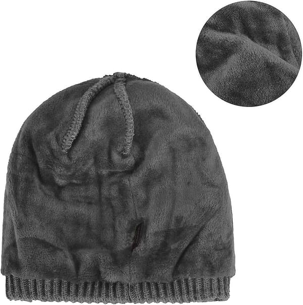 Yixda Vinterhatt för män med Peak Warm Stickad Beanie Cap med Fleecefoder