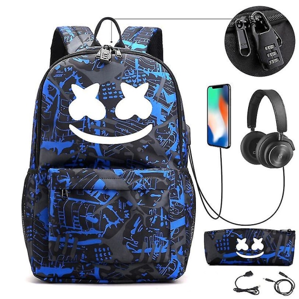 Dj Marshmello Ryggsäck Barn Skolväska Kvinnor Ryggsäck Tonåringar Skolväska Canvas Student För Pojke Flicka Barn Väska 5
