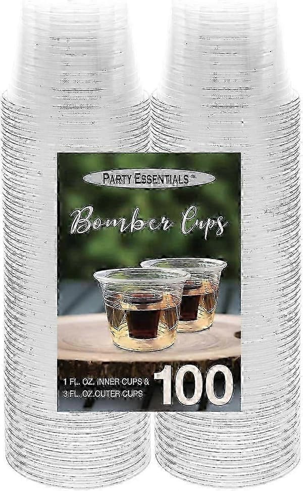 100-pakning 3oz klare bomberkopper for Jager Blaster Power Bombs
