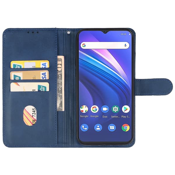 Telefondeksel i lær til CUBOT P80 Blue