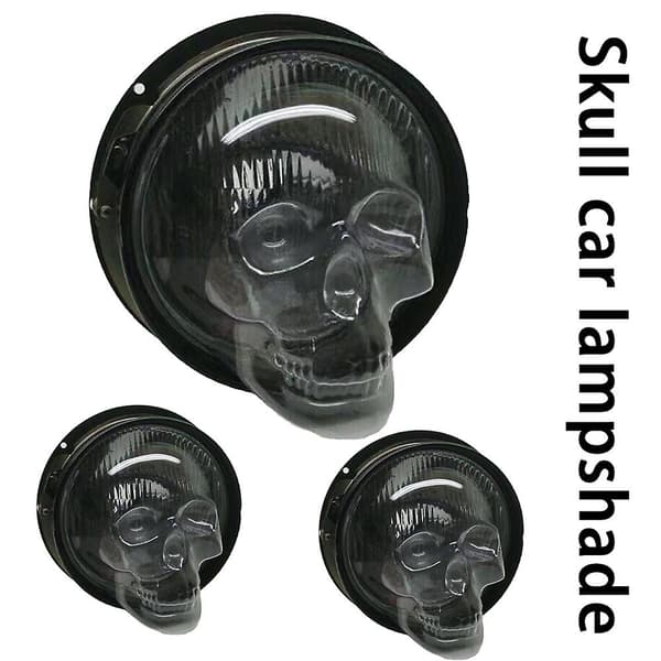 Skull Headlight Cover High Beam Light Cover Biltilbehør S 2PCS