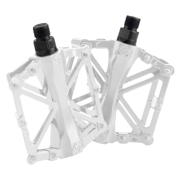 Mountainbike pedaler med reflekterende strimler skridsikre aluminiumlegering cykelpedaler(haoyi)-g White