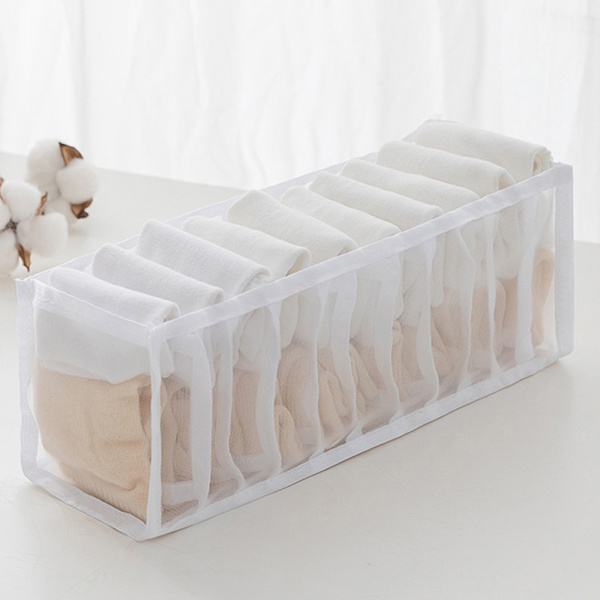 Underkläder BH Strumpor Slipsar Låda Förvaring Organizer Box Garderob White Square 6 grids