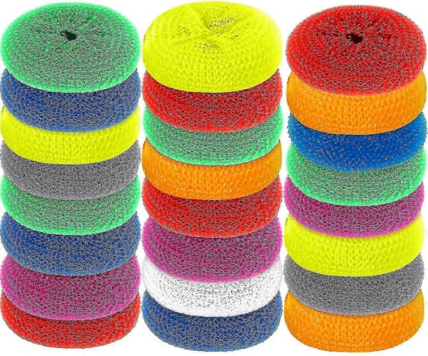 Plastikskrubbere til opvask, grydeskrubbe, nylonskrubber