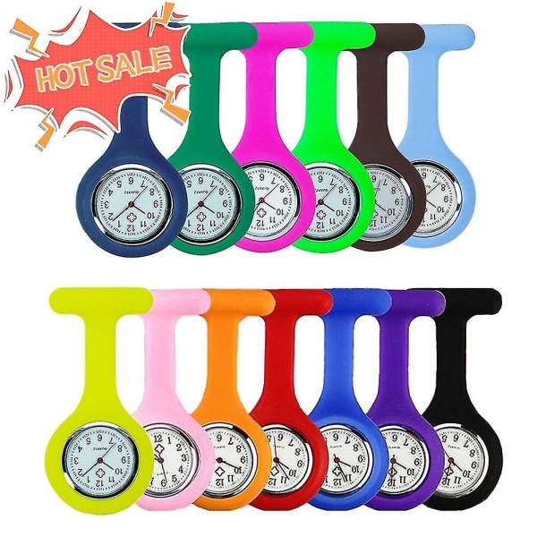 Højkvalitets Silikone Nurse Watch Solid Medical Pocket Watch Pin Pocket Orange