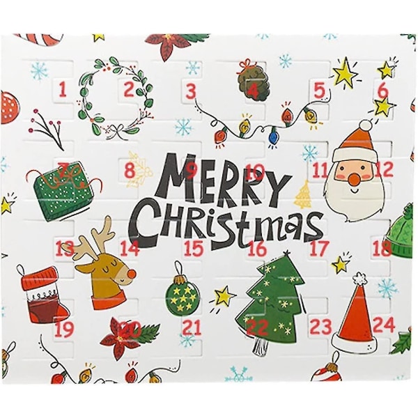 Kalender -2022 Magnetisk juldekoration Gör-det-själv-örhängen Hänge Jul Adventskalender Armband Set 24 dagars nedräkningskalender för kvinnor Sida A