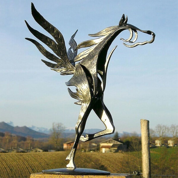 Metal Heste Statue Skulptur Hjemmehave Ornament Figurer Decor Fly