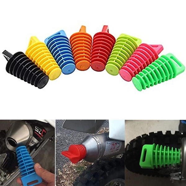 Universal Motorcykel Avgasrör Pvc Plugg Ljuddämpare Wash Plug Pipe Protector Motocross Avgasplugg Move Blow Down Ljuddämpare| | Black
