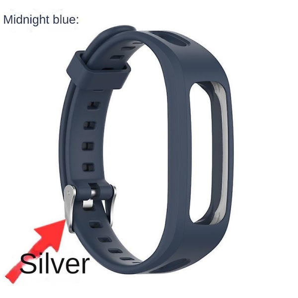 Erstatningsarmbånd silikonestrop til Huawei Band 4e 3e Honor Band 5 Løberem håndled Midnight Blue