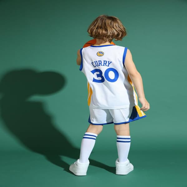 Stephen Curry No.30 Baskettröja Set Warriors Uniform för barn tonåringar Vit-FA1- Vit White M (130-140CM)