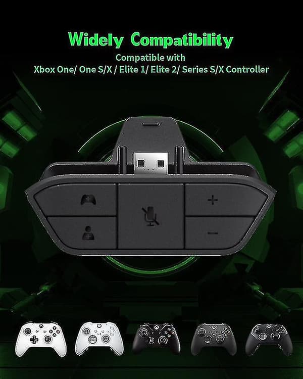 Stereo Headset Adapter Audio Mic Headphone Converter til Xbox Juster Lydbalance