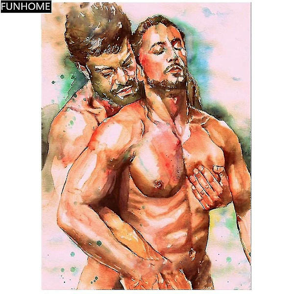 Homoerotisme 5d gør-det-selv fuld bore diamantmaleri Home Decor Broderi Korssting Rhinestone Mosaik Maleri Home Decor