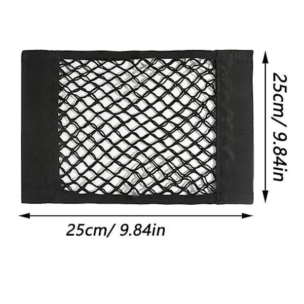 Bil Ryg Bag Bagagerum Opbevaring Net Sæde Elastisk Snor Net Magic Sticker Mesh Opbevaring Taske Auto Organizer Tilbehør Ryg Taske - Opbevaring Oprydning 25 x 25cm
