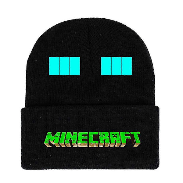 Minecraft Spilltrykk Beanie Strikket Lue Barn Gutter Jenter Trend Klassisk Vinter Ull Varmt Skihette Brett Opp Gaver C