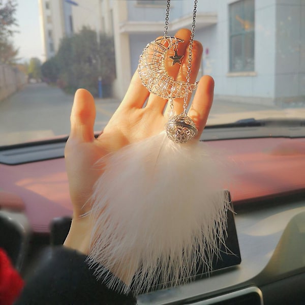 Car Dream Catcher Sulka Riipukset Valkoinen Vaaleanpunainen Pörröinen Sulka Pehmeä Riippu Ornamentti Auto Kodin Seinäriipus Koriste Lahjat Uutta - Koristeet white