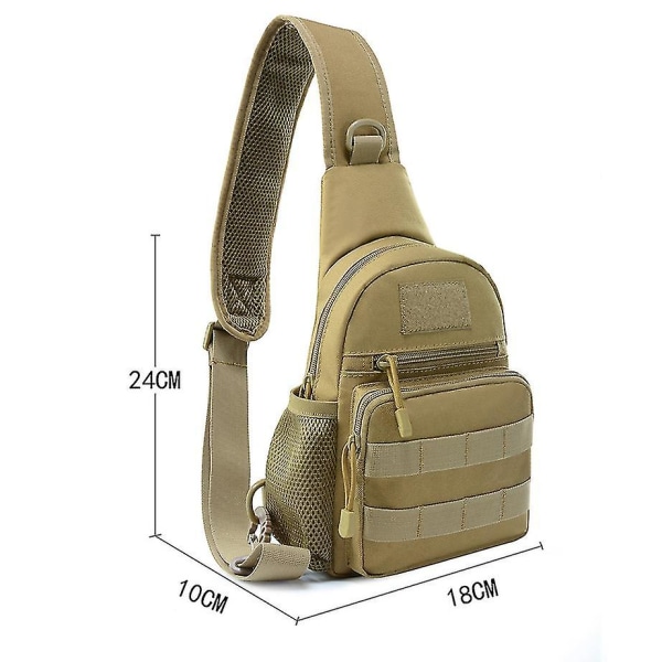 Militær Taktisk Skulderveske Herre Vandring Ryggsekk Nylon Utendørs Jakt Camping Fiske Molle Army Trekking Bryst Sling Bag ACU