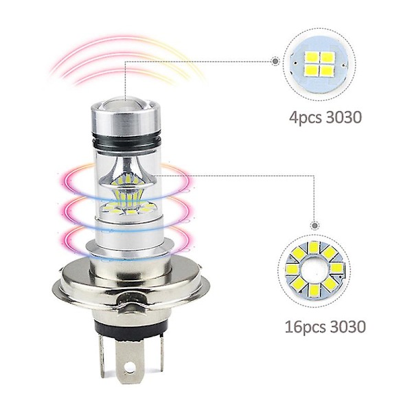 H4 H7 auton sumuvalot 100w 360 astetta Super Bright matalan lämpötilan led-auto päivällä ajo ajo sumuvalo Auto tarvikkeet| | H4