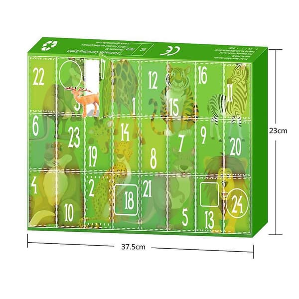 24 Dagars Julkalender Djur Leksaker 24 Rutor Blind Box Överraskningsleksaker Barn Julklappar