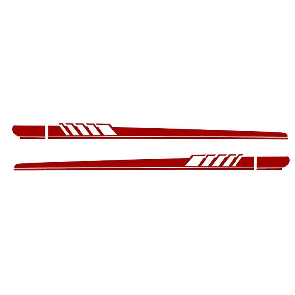 2 stk Universal Car Side Stripe Stickers Sports Decal Car Body Styling Decoration Sticker Auto Exterior Decoration Accessories| | Red