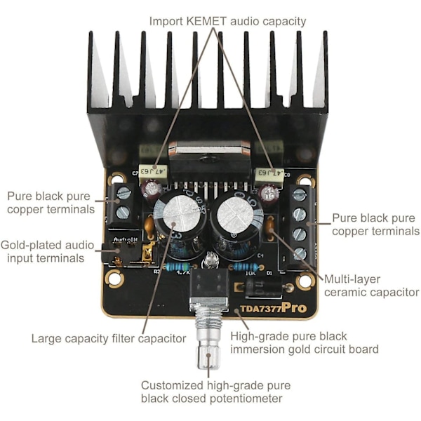 30w+30w Class Ab Car Audio Amplifier 2.0 Two Channel