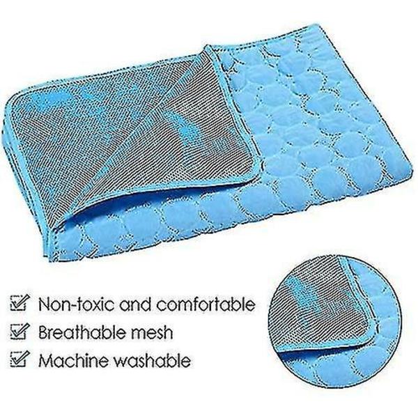 Koiran jäähdytysmatto Nukkumajäähdytystyyny Pestävä Ice Silk Cool Peitto Kennelin vuodesohvaan Blue XL