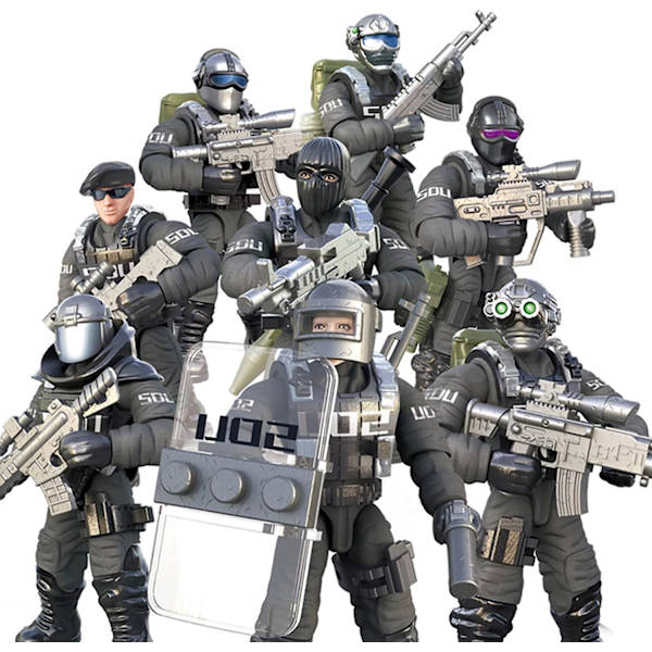 SWAT-modeludstyr Samlet byggeklodslegetøj, 8 STK Bypolitiet Action Mini-figurer