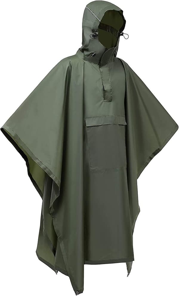 Regnponcho, 3-i-1 Multifunksjonell Regnkappe Regnfrakk Med Hette For Camping Gave