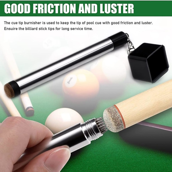 2 i 1 kritahållare för poolkö, bärbar kritahållare för poolsnooker, spets för biljardkö, icke-biljardköverktyg as shown