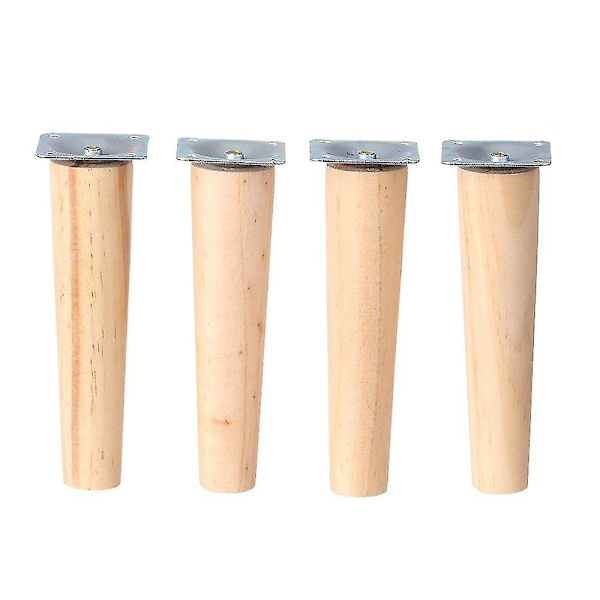 4 kpl Puuhuonekalujen jalat Käytännöllinen Pöytätuoli Tietokonepöytä Kapenevat jalat Yöpöytä Säilytyslaatikko Jalkahuonekalujen tarvikkeet Straight foot 15cm