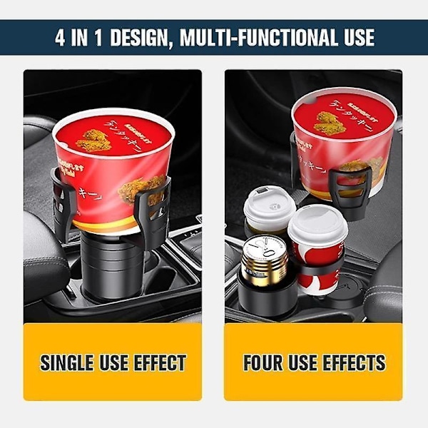 4 in 1 monitoiminen säädettävä automukinpidike Laajennussovitin pohjalevy Auton juomakuppipulloteline Auto Autoteline Organizer| |