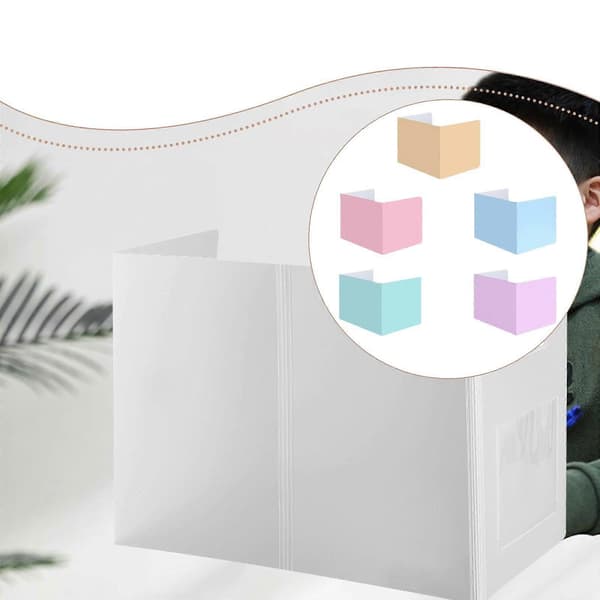 5 stk. skrivebordsdelere, foldbare testdelere til kontor, bibliotek, gruppearbejde
