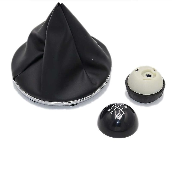 För Fiat 500 500c 2007 - 2018 5-växlad växelspaksknopp Sitck Head Läder Glans Svart Cap Ersättning-5 Speed ​​Knop 6 speed set