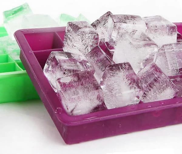 Silikonisform med 24 fack och lock, isbitsform, lila*2