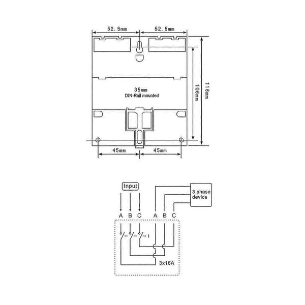 Trefaset 380v 415v Timer Programmerbar Afbryder Med Baggrundsbelysning Tw