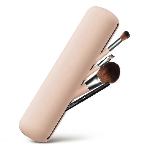 Silikone Makeup Børsteholder Blød Bærbar Børsteetui til Opbevaring af Makeupværktøj -NN Khaki