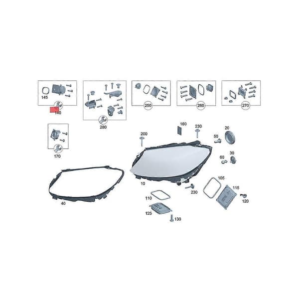 Oikea ajovalon DRL-moduuli A2059067904 C-sarjaan Silver