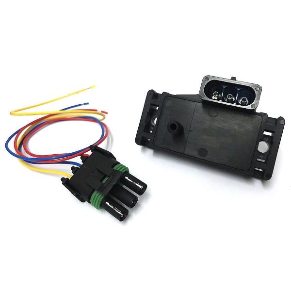 3 Bar kart Manifold absolutt trykksensor Turbo Boost Wire Plug Pigtail 12223861 For black