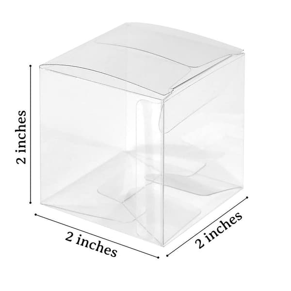 50 st Klar Plastaskar för Presenter PVC Förpackningsask Presentförpackning Transparent Ask Bröllopspresentask