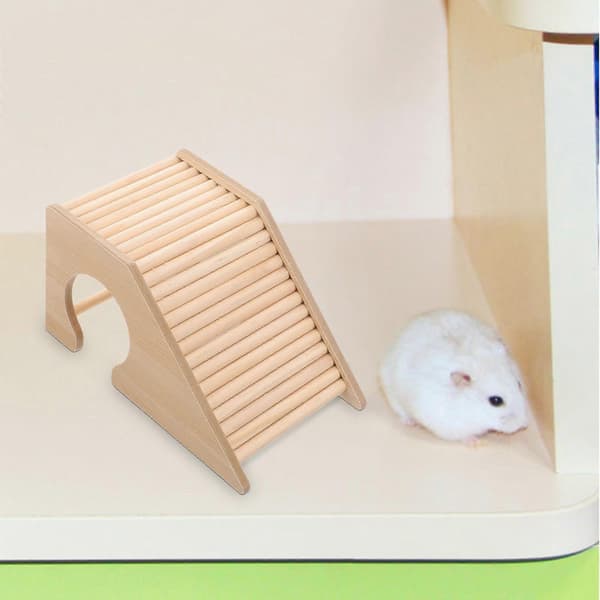 Hamster klatrestige trælegetøj til kæledyrsbur beige
