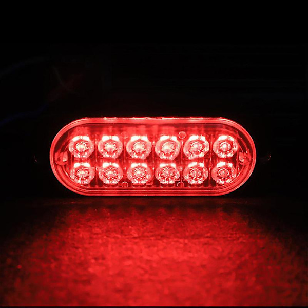6/12led Strobe advarselslys Billig Strobe gitter Blinkende lysbjælke Lastbil Bil Beacon Lampe Amber Traffic Light 12v 24v Billys - Advarselslys Assem 12LED Red