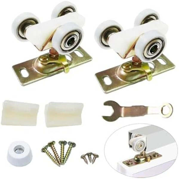 2-pak skydelomme dør hardware Tophængerruller Hjul Montering Fit Part 1125 & 1500 Hardwar As Shown