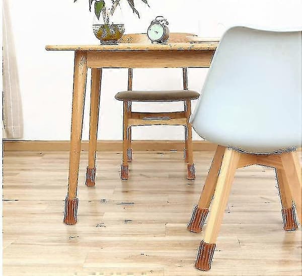 16-pack stolsbensskydd stickade möbelstrumpor Brown