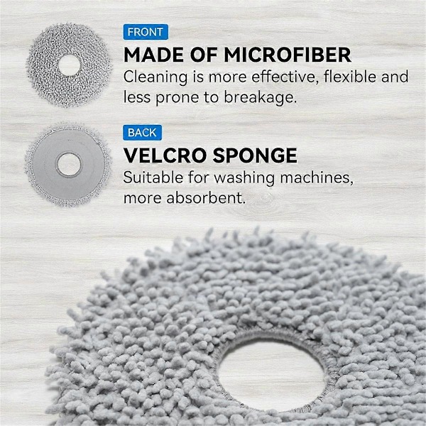 Mikrofiber Vakuummopp Kluter for Q & Qrevo MaxV Robotstøvsuger - Gjenbrukbare og Vaskbare Reservedeler As Shown