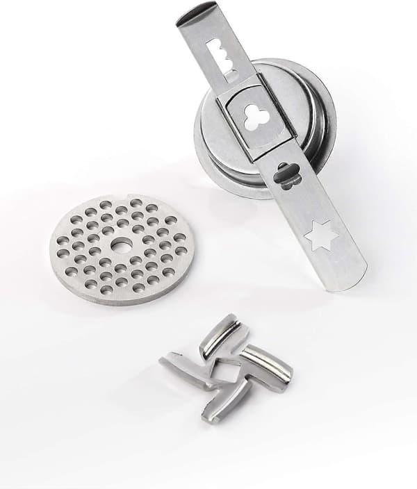 GSW 588423 Kødhakker Aluminium Størrelse Nr. 8 med Pasta-tilbehør og Støder