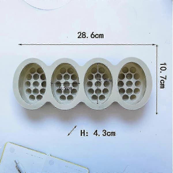 4-håls silikonformar för tvål, DIY, 3D-hårkam isform & hårbottenmassör Gray