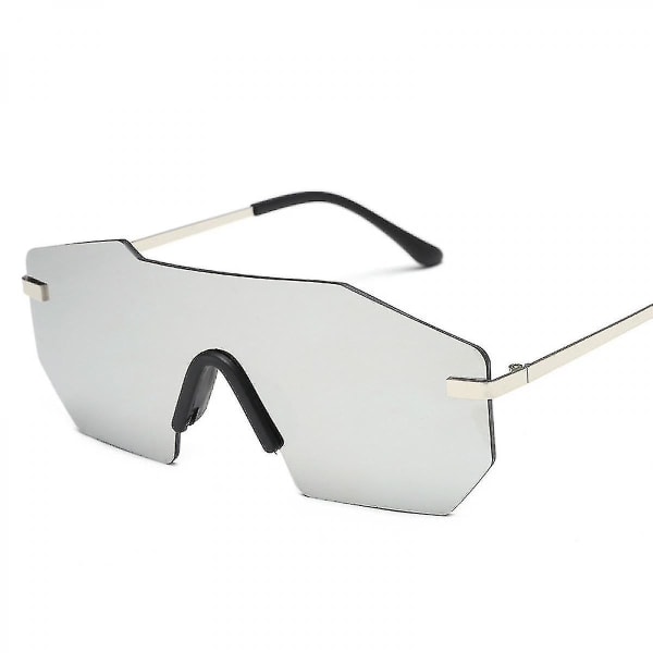 Oversized spejlløse rammeløse linser Et stykke solbriller til kvinder Menxq-sg242