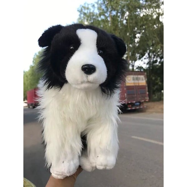 Border Collie High Fidelity Anime Søt Plysj Saue Hund Plysj Leker Naturtro Dyr Simulering Utstoppet Dukke 33 cm