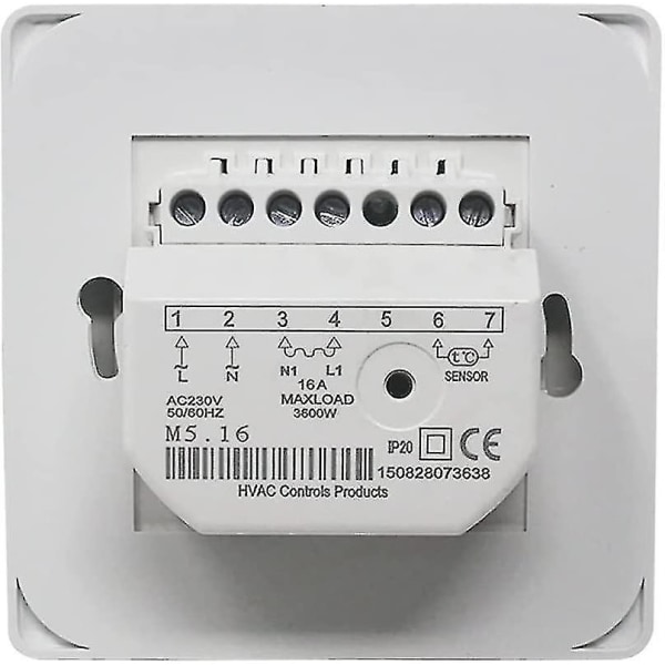 Manuel gulvvarme termostater 16a, elektrisk gulvvarme controller mekanisk rumtermostat med gulvsensor probe1pc