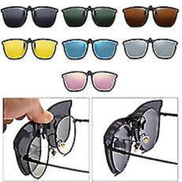 Uv400 ultralette polariserede solbriller med klips til mænd Kvinder Unisex fotokromiske bilførerbriller Orange